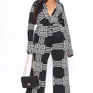 On Repeat Pant Set - Black/White